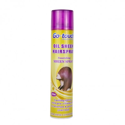 Go-touch 450ml Salon Professional strong firm hold hair styling oil sheen spray